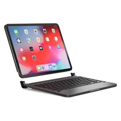 Image de Brydge 11 Pro argent / adapté à l'iPad Pro 11, aluminium, clavier rétro-éclairé, version française (QWERTZ), couleur:Spacegrau