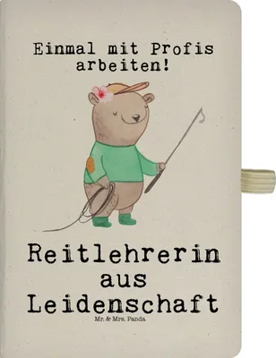 Produktbild von Mr. & Mrs. Panda Tagebuch Reitlehrerin Leidenschaft - Transparent - Geschenk, notizbuch, Journal, Jubiläum, Adressbuch, Kladde, a4