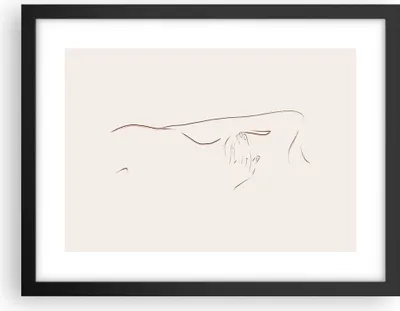 Produktbild von Gerahmtes Poster - Schwarzer Rahmen - Skizze Nacktheit Frau - 40x30 cm - Wand Bild - Wanddeko - Wandbilder - Kunstposter - Wandposter - Bilderrahmen - Bilder - Kunstdruck - P2BAA40x30-4552