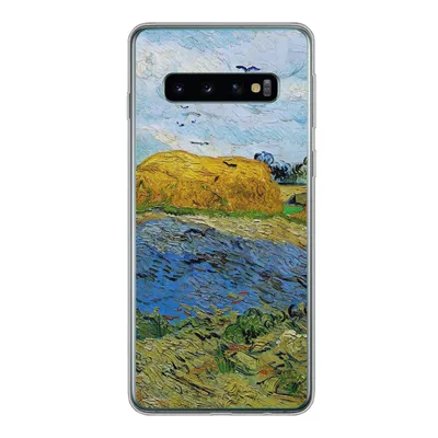 Produktbild von MuchoWow® Handyhülle Schutzhülle Hülle für Samsung Galaxy S10 Heuballen unter einem regnerischen Himmel - Vincent van Gogh Silikon Softcase Handy Hülle - Handytasche