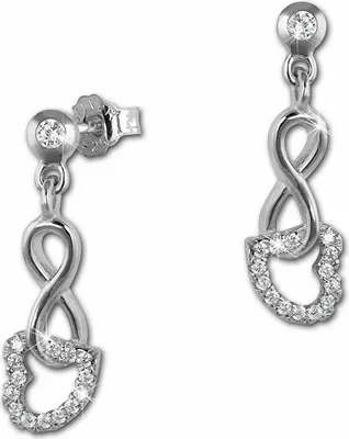 Produktbild von SilberDream weiß Ohrringe Liebe Zirkonia Damen 925 Silber Ohrstecker GSO453W