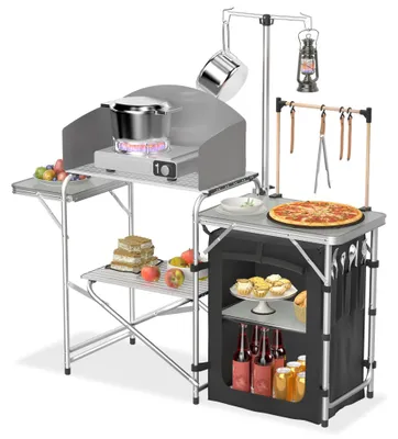 Image de Cuisine de camping pliable avec plusieurs surfaces de travail
