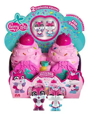 Produktbild von Magic Box Cherry Pets Confetti Cupcakes Fox Twins Figur Kinder One Size