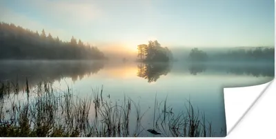 Produktbild von MuchoWow® Poster Sonnenaufgang am See 40x20 cm - Poster für die Wand - Poster Schlafzimmer
