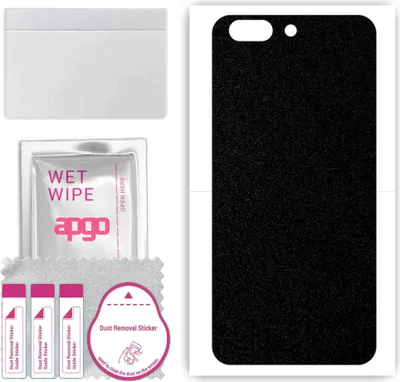 Produktbild von apgo Rückseite Schutzfolie, Skin, kompatibel mit OnePlus 5, Hinten Displayschutzfolie aus Vinylfolie, kratzfest, einfache Montage - Mattschwarz