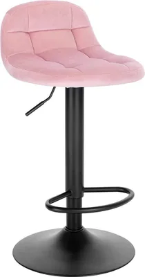 Zdjęcie produktu dla Happyment Luxury BarStool Erino -Industrial - Pink - Regulowana wysokość - Z oparciem - Velvet - Pojedyncze krzesło do kuchni i baru