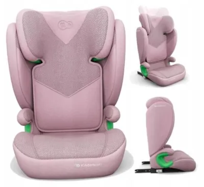 Image de Siège enfant Kinderkraft JUNIOR FIX 2 PLUS, appuie-tête réglable, H-GUARD, SPS, installation ISOFIX et par ceinture, housse respirante AIR FLOW, rose