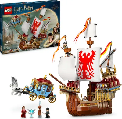 Produktbild von LEGO Harry Potter Trimagisches Turnier: Die Ankunft, magisches Abenteuer-Spielzeug mit Beauxbatons-Kutsche und Durmstrang-Schiff, Geschenk für Jungen, Mädchen und Fans 76440