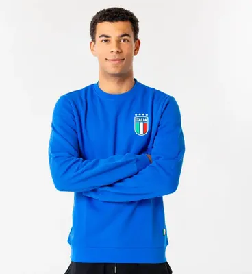 Image de Sweat-shirt Italie Homme - Taille XL - FIGC - Équipe d'Italie - Vêtements de football - Marchandise Officielle - Bleu