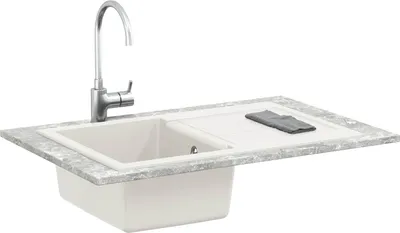 Immagine prodotto di vidaXL Lavabo bianco 780 x 500 mm 80% quarzo e 20% resina