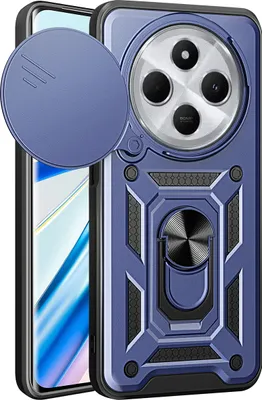 Produktbild von Hülle für Xiaomi Redmi 14C Magnetische Ring Ständer Halter Dia Kameraschutz TPU Bumper Silikon Schutzhülle Blau