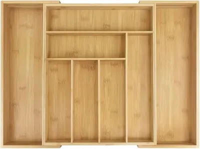 Immagine prodotto di Organizzatore per cassetti di posate Nobillo - 6-8 scomparti - Organizzatore per cassetti della cucina - Portaposate per coltelli, forchette e cucchiai