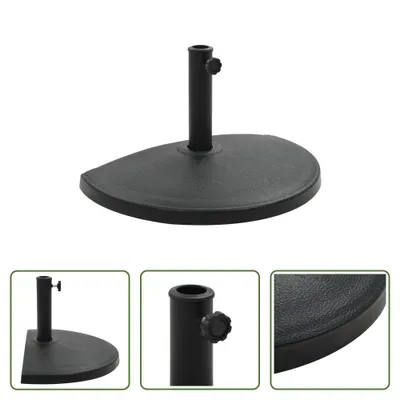 Immagine prodotto di The Living Store Ombrellone base semicircolare 15 kg Poliresina nera