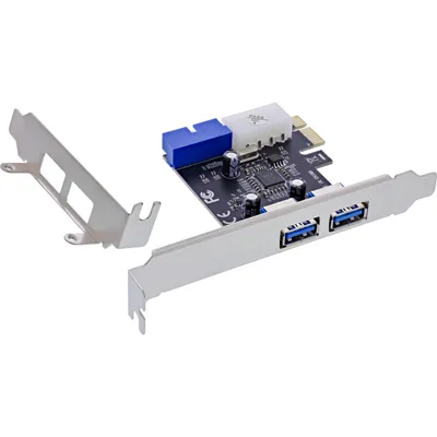Produktbild von InLine Schnittstellenkarte, 4x USB 3.2 Gen.1, (2+2) PCIe, low profile Slotblech, PCIe, USB 3.2 Gen 2 (3.1 Gen 2), Männlich, PCIe 2.0, China, 5 Gbit/s