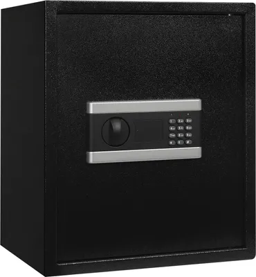 Produktbild von Elektronischer Tresor - Stahltresor 38×45 cm - Alarm - 3 Diebstahlsichere Schlösser - Wandmontage - Code + Schlüssel - Zuhause/Hotel/Büro