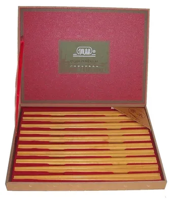 Produktbild von 006 Edles Asia Essstäbchen Set in roter Geschenkebox 10 Paar