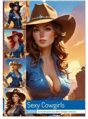 Produktbild von Sexy Cowgirls. Schönheiten aus dem Wilden Westen (Wandkalender 2025 DIN A2 hoch), CALVENDO Monatskalender