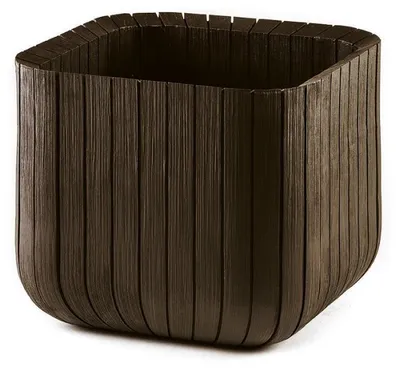 Obrázok produktu pre KETER Cube Planter L Kvetináč 40 X 40 X 40 cm Hnedý 229533