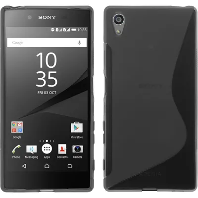 Produktbild von PhoneNatic Case kompatibel mit Sony Xperia Z5 - grau Silikon Hülle S-Style + 2 Schutzfolien