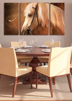 Produktbild von Opviq, 3P204045CS- CLA3633, Bunt, Wanduhren, 84 x 45 cm, 100% Wildleder -Leinwand