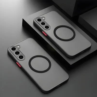 Produktbild von Magsafe Handyhülle für  Samsung Galaxy S25 FE  TPU Schutz Hülle mit Magnet Ring für induktives laden Schutz Cover Case für Magsafe Zubehör Farbe: Schwarz