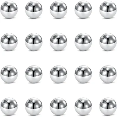 Produktbild von Piercing Ersatzkugeln Set Chirurgenstahl Silber 20 Stück 2.5-8mm für 1.2/1.6mm Gewinde