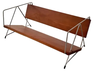 Image de Étagère en bois pour disques et magazines