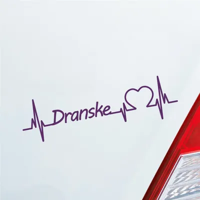 Produktbild von Auto Aufkleber Dranske Herz Puls Stadt City Liebe Love Herzschlag Heimat 19x6 cm Lila Sticker Heckscheibenaufkleber