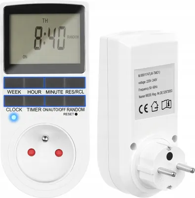 Obrázok produktu pre Časový spínač do zásuvky – zapnutie a vypnutie