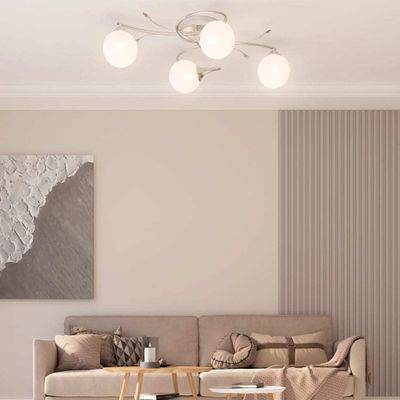 vidaXL Lampa sufitowa z okrągłymi szklanymi kloszami na 4 żarówki LED G9