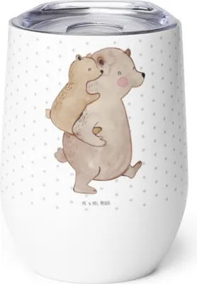 Produktbild von Mr. & Mrs. Panda Thermo Becher Papa Bär - Weiß - Geschenk, Thermobecher, thermosbecher, Muttertag, Vatertag, Weinbecher, kaffee tasse, Geburtstag, glühwein