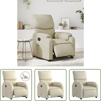 Produktbild von The Living Store Relaxsessel Elektrisch Creme Kunstleder