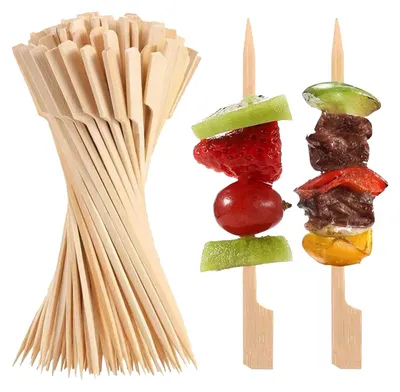 Produktbild von Holzspieße - 200 Stück - Für Fingerfood, Snacks, Obst, Cocktails und Grillgut - 9 cm
