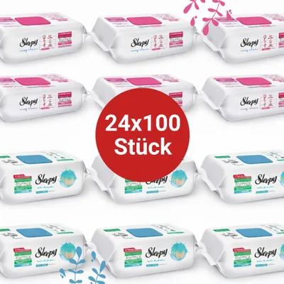 Obrázok produktu pre Čistiace utierky Sleepy Easy Clean – 12x100 Lilium + 12x100 Ocean | Hygiena pre domácnosť