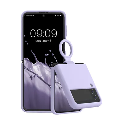 Image de kwmobile Flip Soft Case compatible avec Samsung Galaxy Z Flip4 - Housse en silicone pour téléphone portable pliable - Housse de téléphone portable en lavande