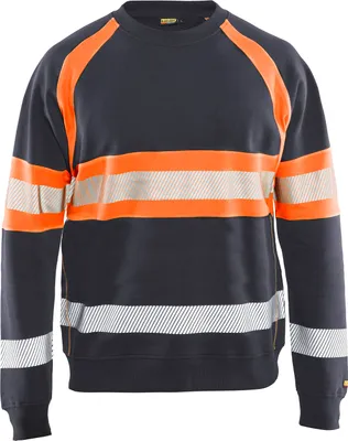 Produktbild von Blakläder High Vis Sweater 3359 1158 in div. Farben, Farbe:Mittelgrau/High Vis Orange, Größe:S