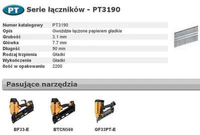 Zdjęcie produktu dla BOSTITCH Gwoździe PT 33` 90mm 2.2M