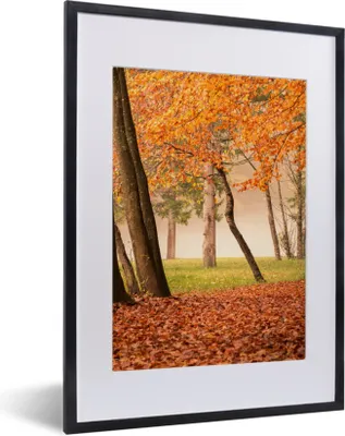 Produktbild von MuchoWow® Gerahmtes Poster Blätter - Herbst - Wald 30x40 cm - Poster mit Schwarzem Bilderrahmen Wandposter Rahmen Foto Bilder - Wandposter Schlafzimmer