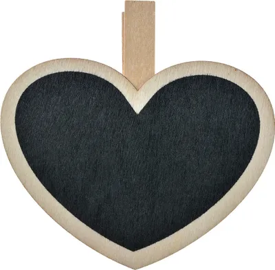 Produktbild von Clayre & Eef Kreidetafel Herz 8x2x8 cm Schwarz Holz