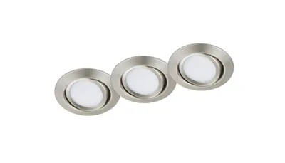 Produktbild von LED Einbaustrahler Decke 3er Set rund schwenkbar Nickel matt 5W Deckenleuchten
