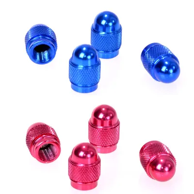 Produktbild von 8er Set Ventilkappen Aluminium Blau Pink | Auto PKW Alu Ventil Kappen | Metallventilkappen Ventilzierkappen Ventildeckel