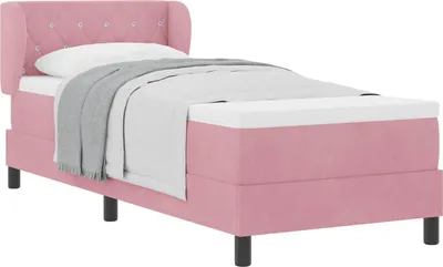 Obrázek produktu pro Postel s boxspringem s čelo Růžová 80 x 200 cm samet
