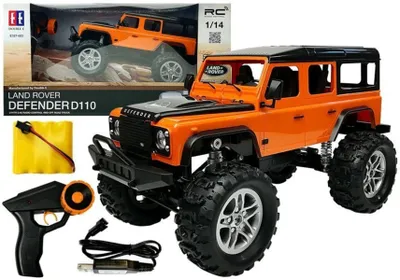 Obrázek produktu pro Dálkově ovládané auto Land Rover Defender, model R/C, barva oranžová, měřítko 1:14