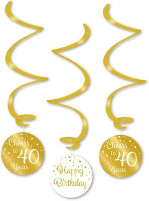 Imagen del producto de Guirnalda blanca y dorada, de 70 cm de largo, con círculos de 14 cm de diámetro, ideal para decoración de cumpleaños