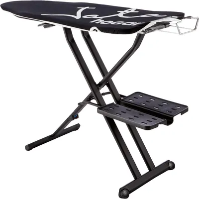 Bügelbrett höhenverstellbar klappbar Metall schwarz 118x47x15 cm