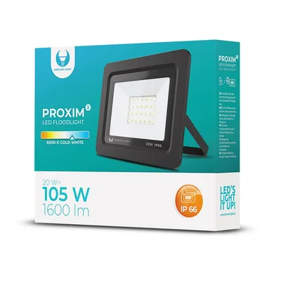 Obrázok produktu pre Reflektor LED 20W 6000K čierny FOREVER IP65 PR2