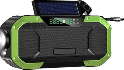 Obrázek produktu pro Pohotovostní rádio 6 v 1 s ruční klikou, solární, 5000 mAh, vodotěsné