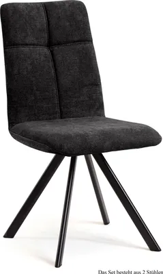 Produktbild von Esszimmerstuhl drehbar (2er-Set) Deryl 47x92x60 Schwarz/Anthrazit