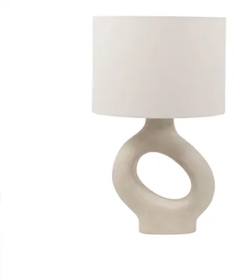 Produktbild von HOME DELUXE Große Tischlampe asymmetrisch LOLA - Beige | Tischleuchte Schreibtischlampe Nachttischlampe