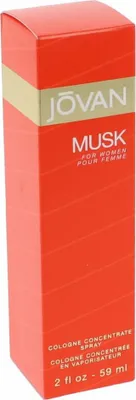 A product shot of a Jovan Musk cologne box.